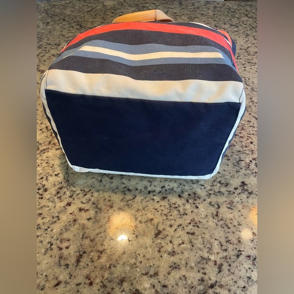 Gap Striped leather trimmed Canvas Tote Bag - Picture 5 of 6